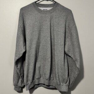 USED Men's Jerzees Long Sleeve Sweatshirt Color Grey Size Medium
